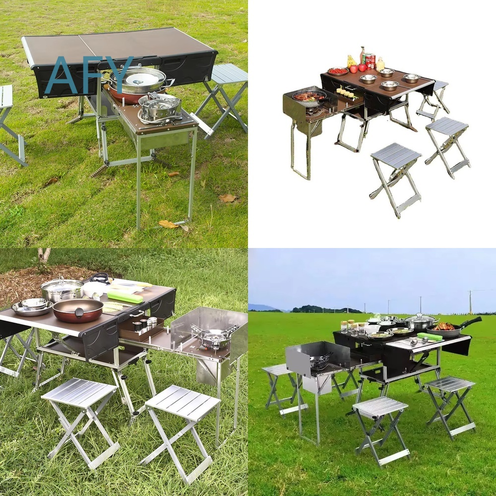 Camping Cooking And Dining Set - Портативный складной прицеп-кухня для приготовления пищи