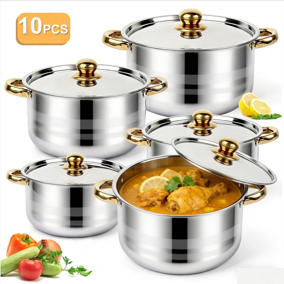 Camping Cooking Pan Set - Набор кастрюль из нержавеющей стали: современная