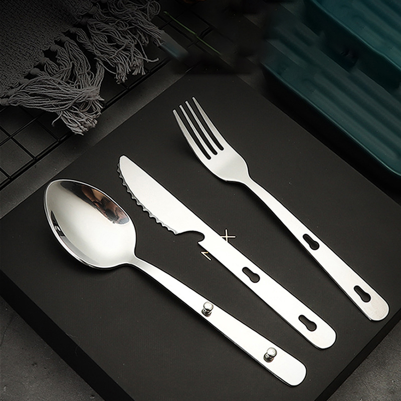 Camping Cooking And Dining Set - 3 шт./компл., портативная посуда из нержавеющей