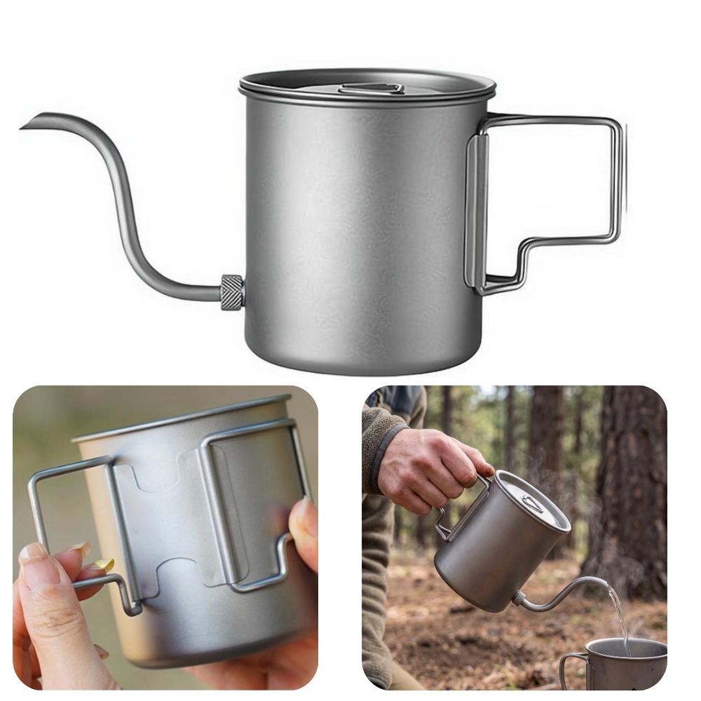 Camping Cooking Set Lightweight - Чайник для кемпинга из чистого титана