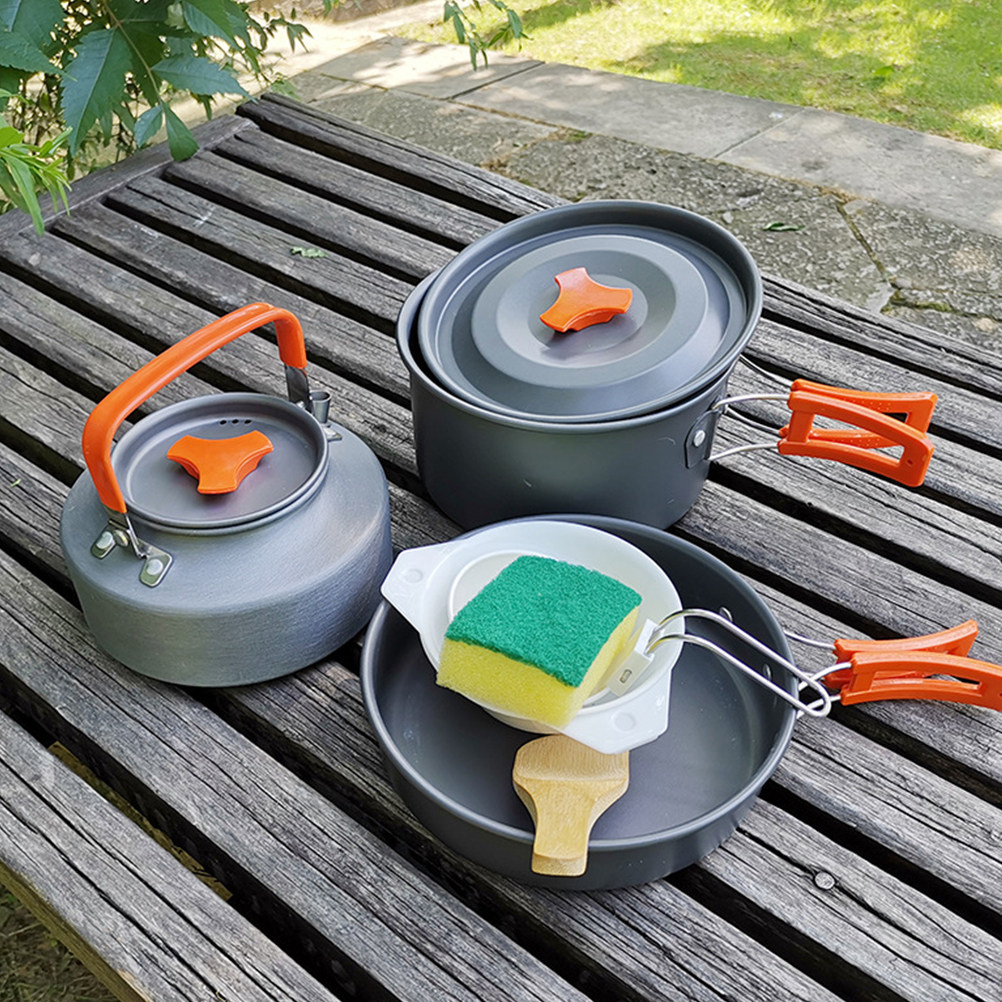 Компактный набор посуды для ке – обзор и цена Camping Cooking Set Lightweight