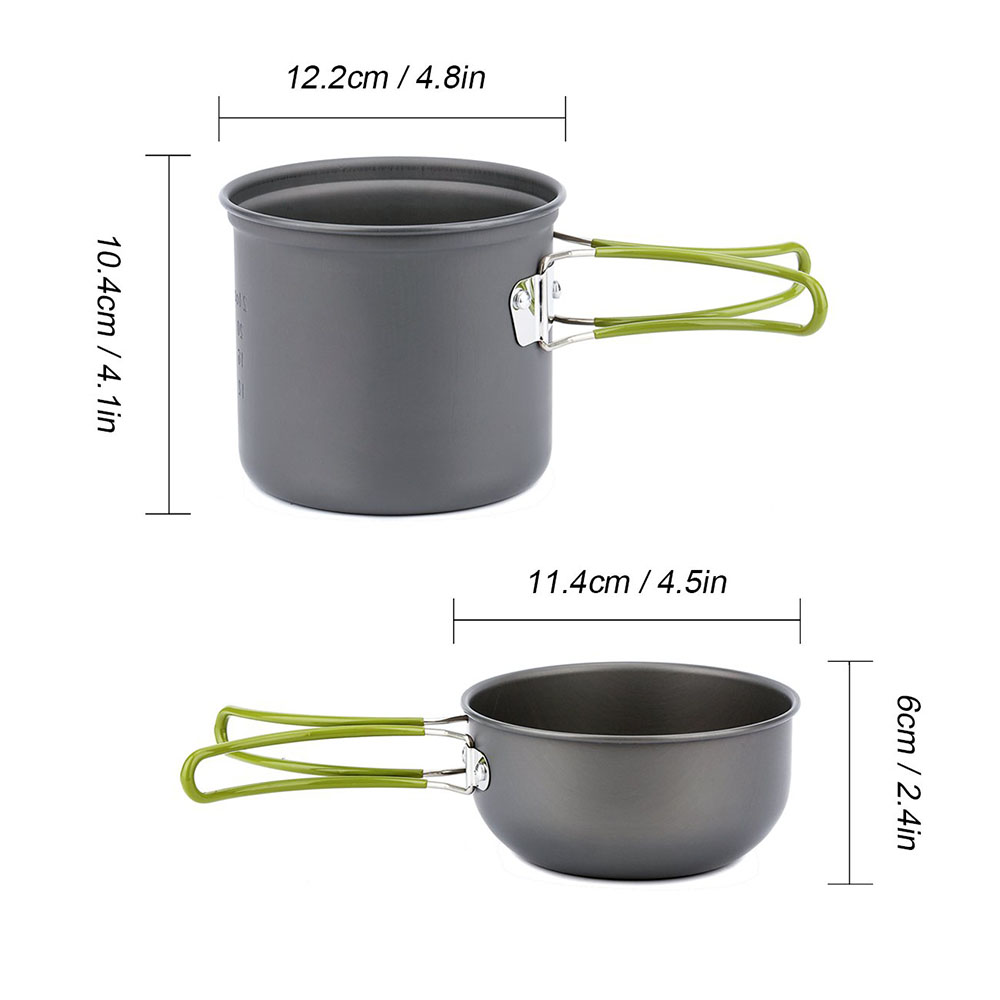 Сверхлегкие походные кастрюли, – обзор и цена Camping Cooking Pan Set