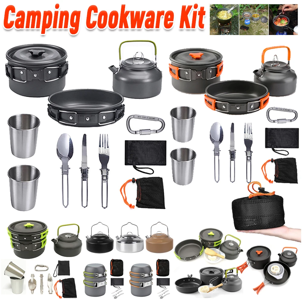 Набор походной посуды: чайник, – обзор и цена Camping Cooking Pan Set