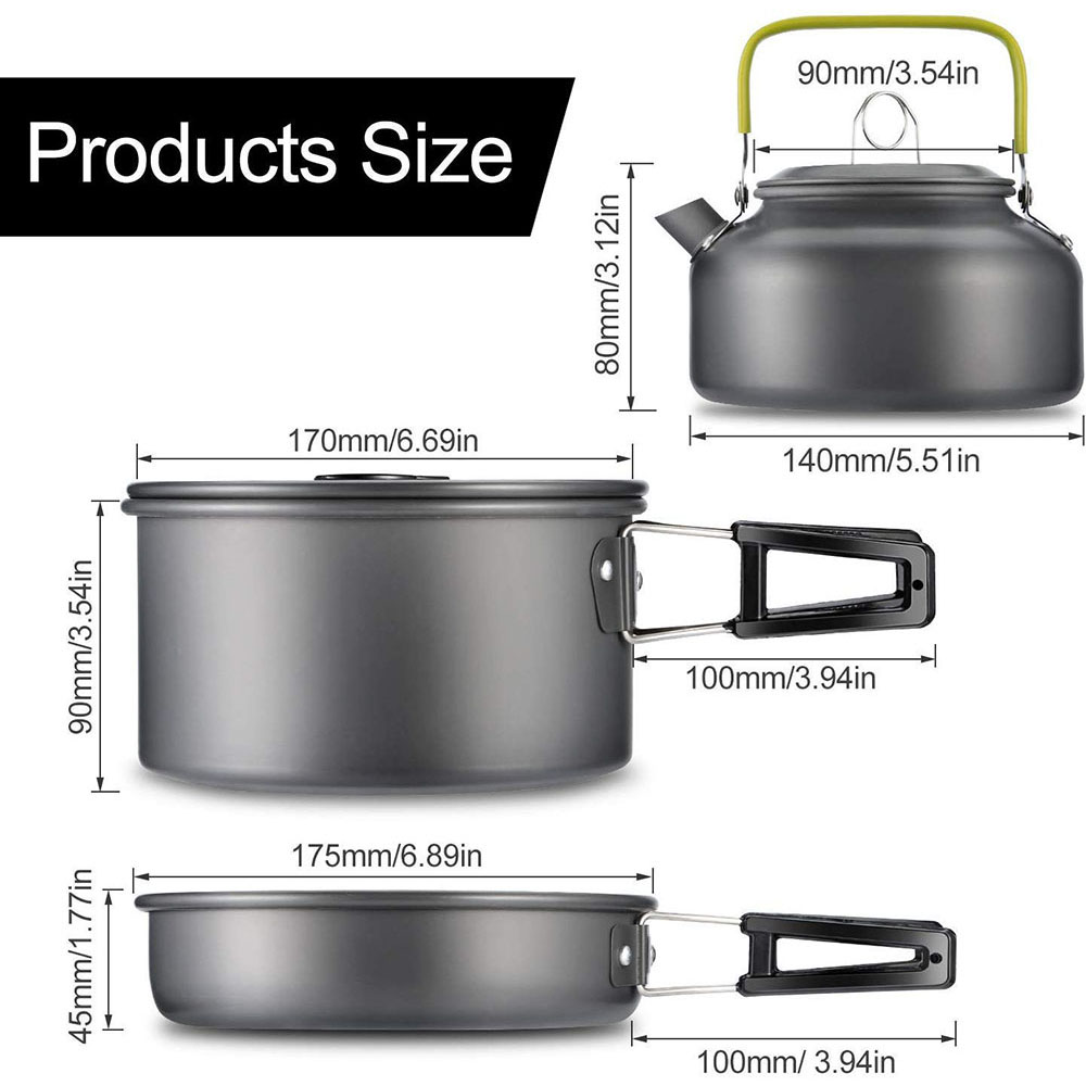 Набор походной посуды из алюми – обзор и цена Camping Cooking Pan Set