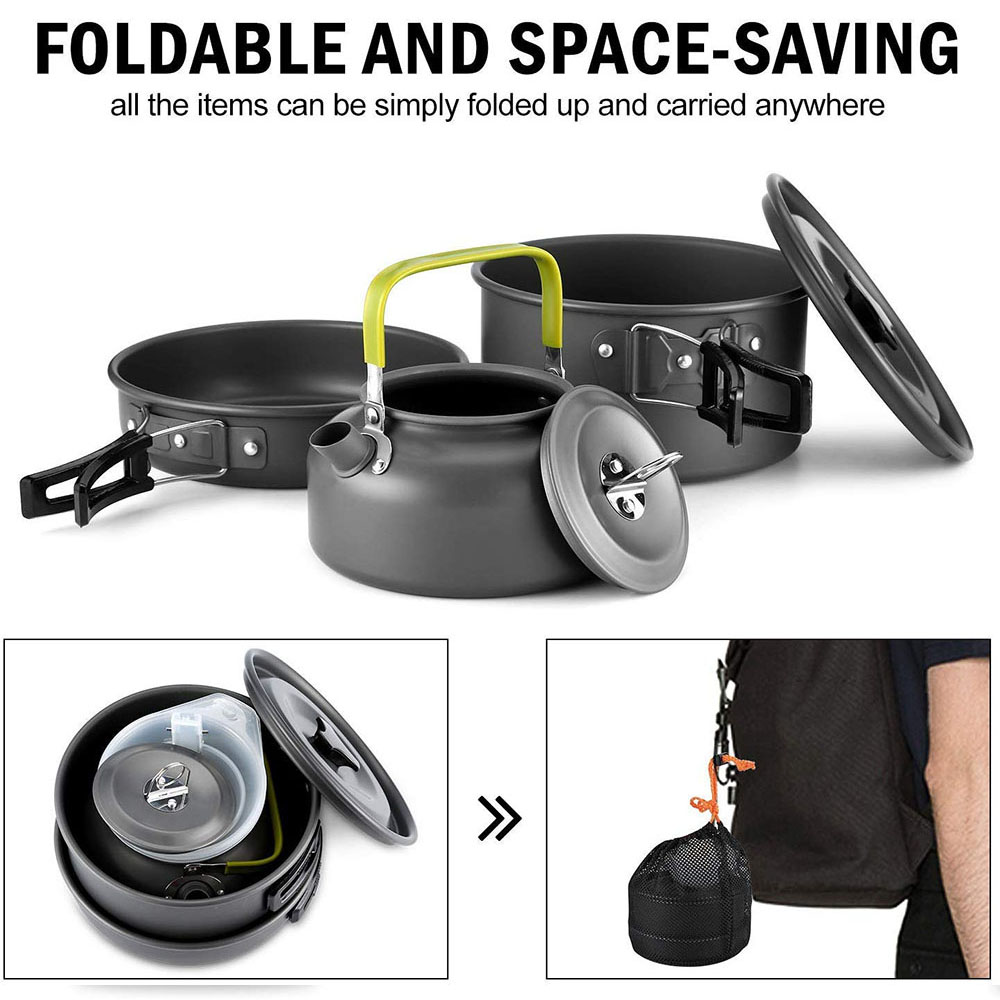 Набор походной посуды из алюми – обзор и цена Camping Cooking Pan Set