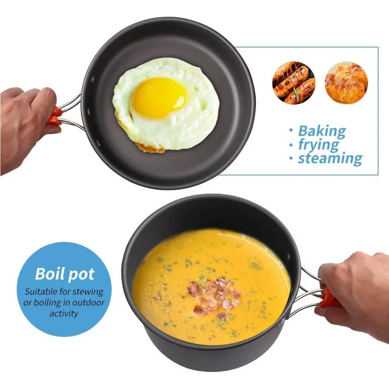 Набор для кемпинга: походная п – обзор и цена Camping Cooking Pan Set
